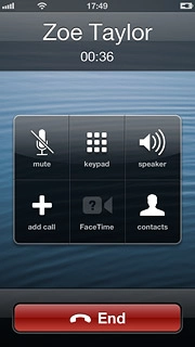 Press End to end the call.