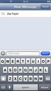 Press the text input field and write the required text.