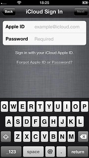 Press Apple ID and key in the username for your Apple ID.