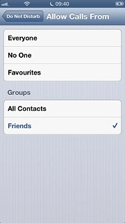 Press Do Not Disturb to go back to the settings.