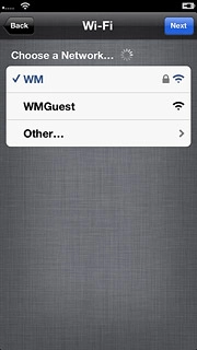 Follow the instructions on the display to connect to the required Wi-Fi network.Press Next.