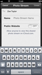 To make the album public using iCloud:Press the indicator next to Public Website to turn on the function.