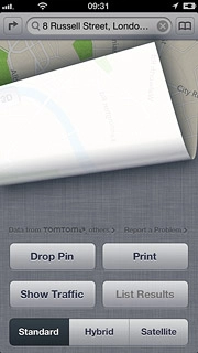 Press the bottom right corner of the display.Press Standard, Hybrid or Satellite.