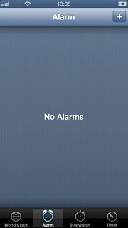 Press the add alarm icon.