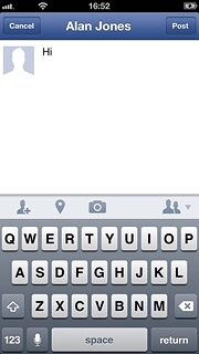Write the required text and press Post.