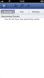 Press Upcoming, Past or Birthdays.Your events are displayed.