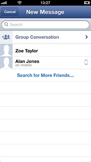 Press Search.Key in the first letters of the required contact.Matching contacts are displayed.