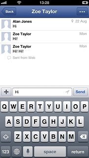 Write the required text and press Send.