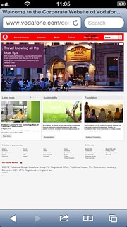 Press the address bar at the top of the display.