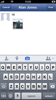 Write the required text and press Post.