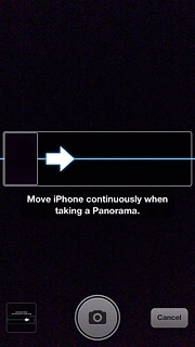 Move your phone slowly to the right in a straight line (the arrow needs to be on the horizontal line).