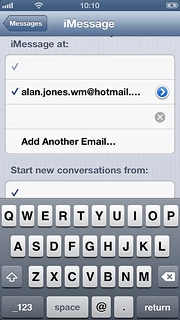 Key in the required email address and press return.