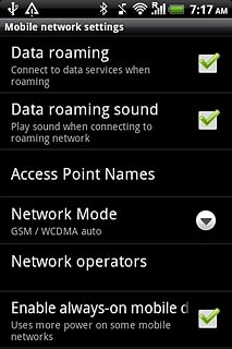 When the box next to the menu item is ticked (V), the function is turned on.