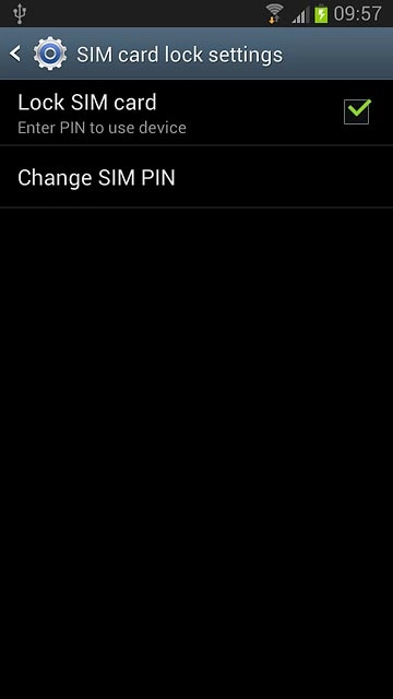 When the box next to the menu item is ticked (V), use of PIN is turned on.