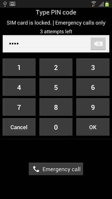 Key in your PIN and press OK.If your phone rejects the SIM:Contact your distributor or service provider where you bought your phone.