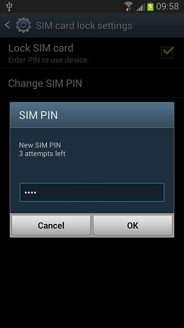 Key in a new four-digit PIN and press OK.