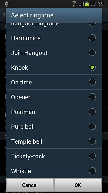 Once you've found a message tone you like, press OK.