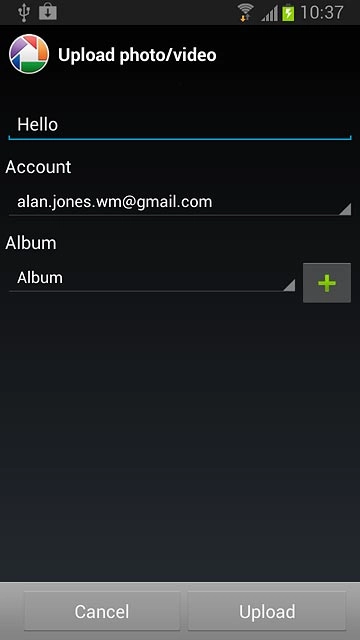 Key in text for the picture.Press Upload.