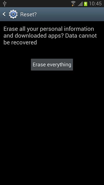 Press Erase everything.Wait a moment while the factory default settings are restored.Follow the instructions on the display to set up your phone and prepare it for use.