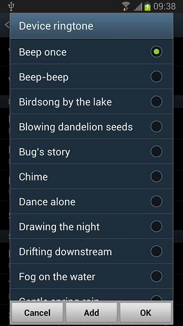Press the different ring tones to listen to them.