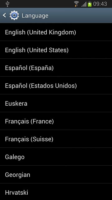 Press the required language.