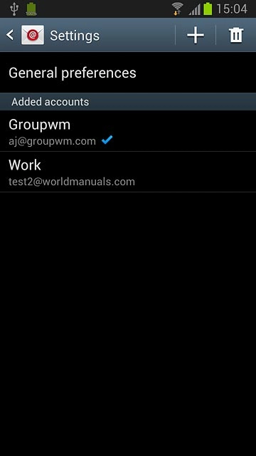 Press the required email account.