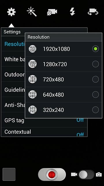 Press the required resolution.