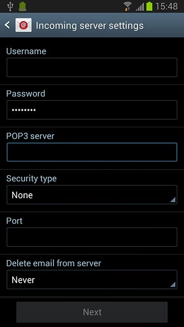 Press the drop down list below Security type.