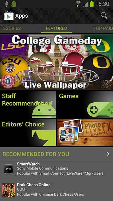 Press the search icon.