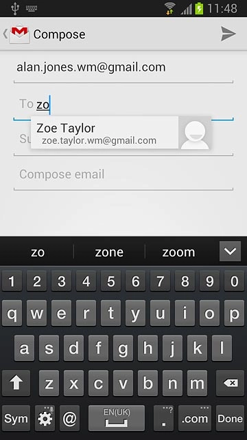 Key in the first letters of the required contact.Matching contacts are displayed.Press the required contact.Repeat the procedure to add more recipients.