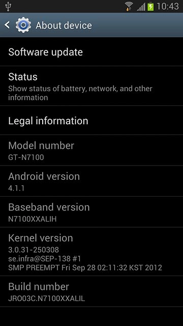 View your phone's software version below Android version.