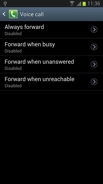 Press one of the following options:Always forward