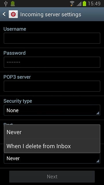 Press Never or When I delete from Inbox.