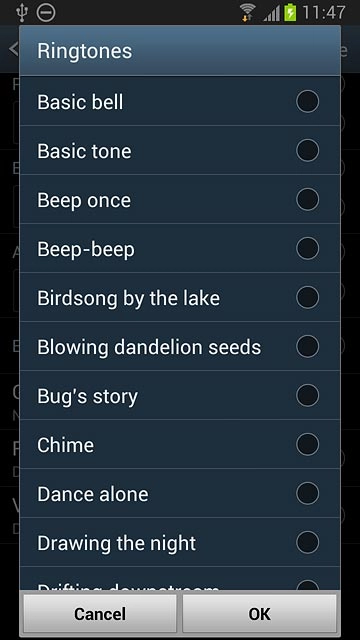 Press the different ring tones to listen to them.