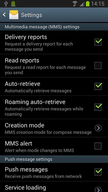 Press Roaming auto-retrieve to turn on the function.