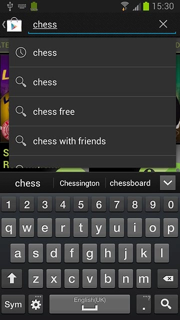 Key in the name of the required application and press the search icon.