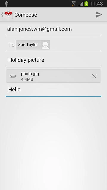Press the send icon.