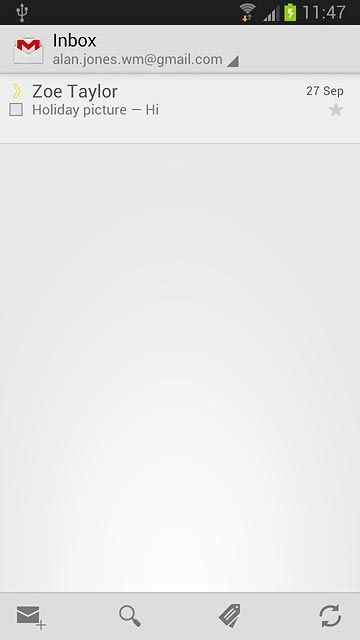 Press the new email message icon.