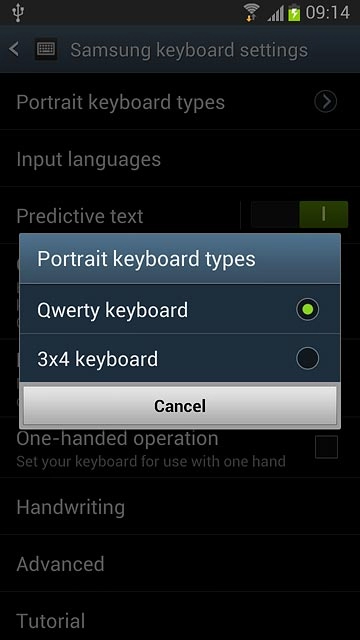 Press Qwerty keyboard.
