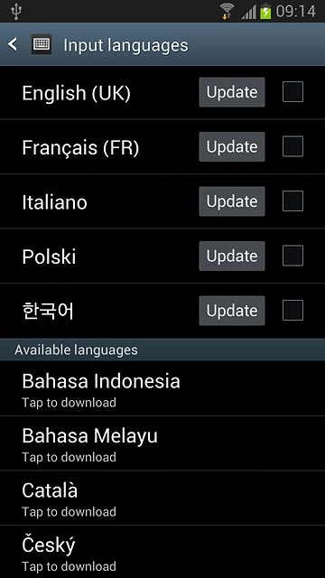 Press the required language to add it.