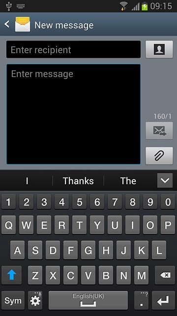 Press the letters to key in the required word.A number of words based on the letters you've keyed in are displayed.