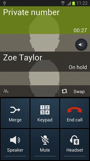 Make sure the call you want to end is active.Press End call.The active call is ended and the call on hold is automatically activated.