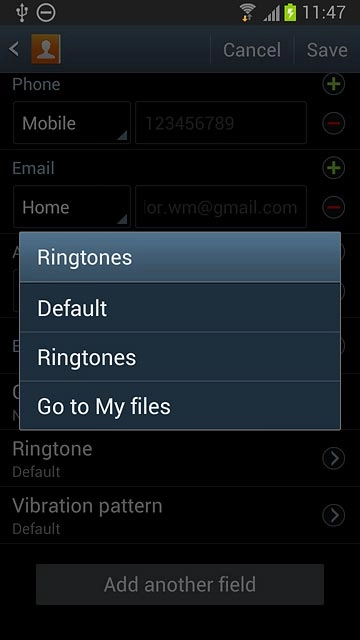 If you select Ringtones: