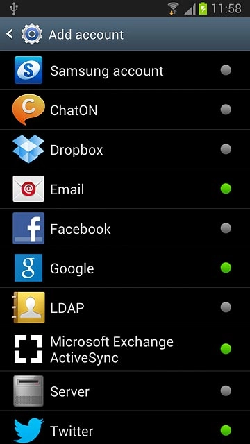 Press the required social network or the required email account.