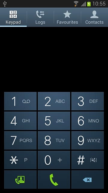 Press the Keypad tab.