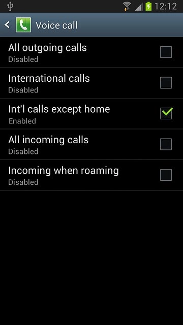Int'l calls except home