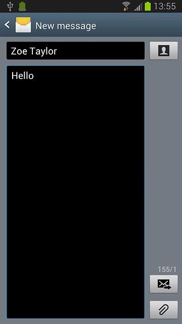 Press the send icon when you've written your text message.