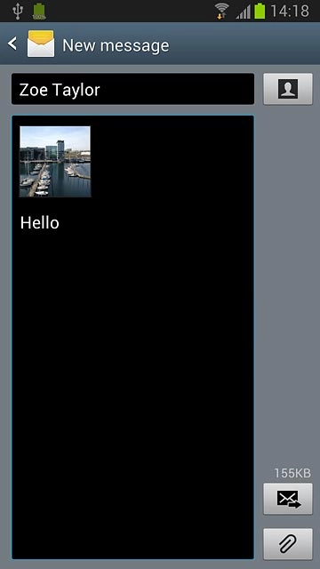 Press the send icon when you've finished your picture message.