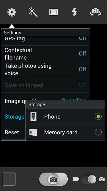 Press Phone or Memory card.