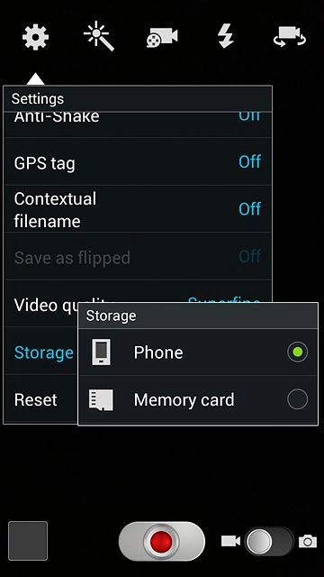 Press Phone or Memory card.
